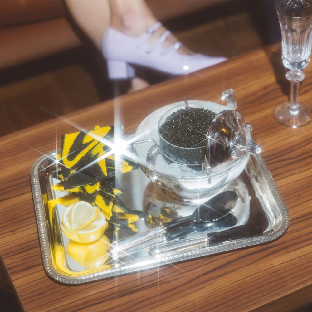 クリストフル　キャビアボウル　シルバーコーティング キャビアナイフ付
